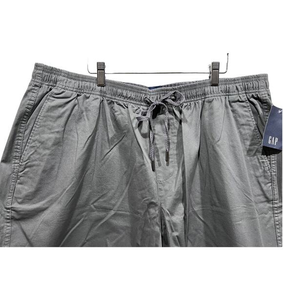 Gap Shorts Mens XXL 2XL 7" PullOn Gray Twill Stretch Chino Drawstring Casual NEW - Picture 5 of 11